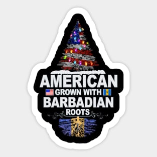 Christmas Tree  American Grown With Barbadian Roots - Gift for Barbadian From Barbados Sticker